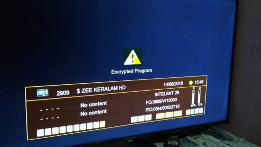 Zee Keralam HD Test Signal at Intelsat 20