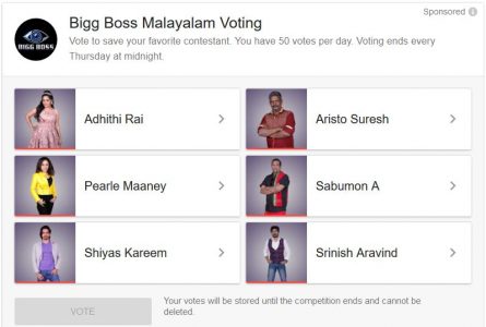 Bigg Boss Malayalam Voting System Online