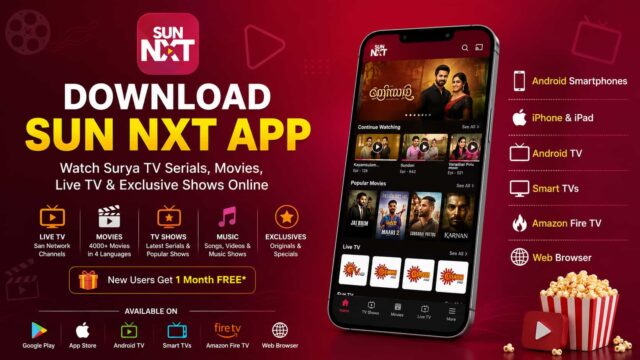 Sun NXT - Official OTT Platform from Sun Network for Android, iPhone & Smart TVs