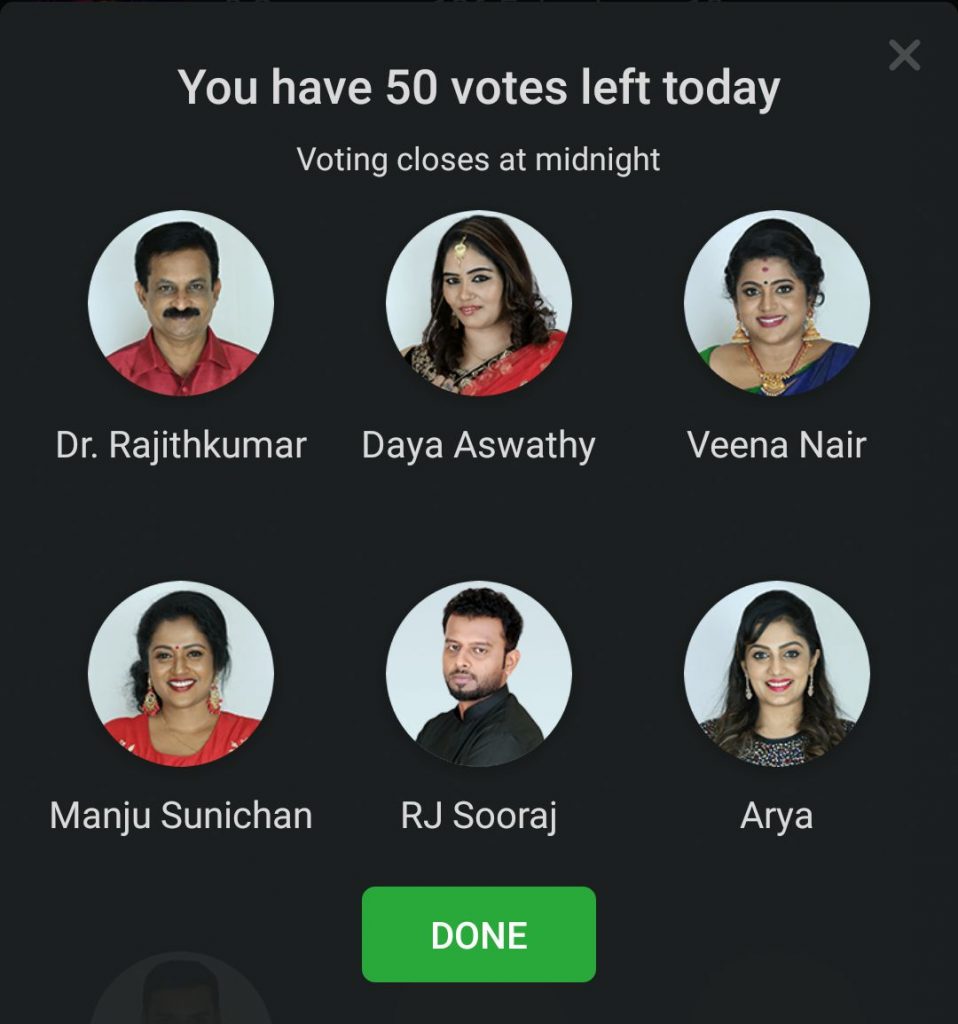 bigg boss 2 official malayalam vote bigg boss 2 official malayalam vote