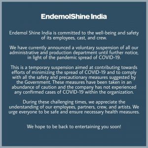 Endemol Shine India About Cancellation of BiggBoss