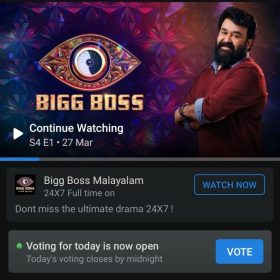 Online Voting Of Bigg Boss Season 4 Malayalam Via Hotstar Application