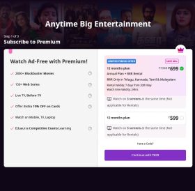 ZEE5 Premium Subscription Plans