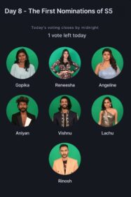 Bigg Boss Malayalam Day 8 - First Nominations of S5
