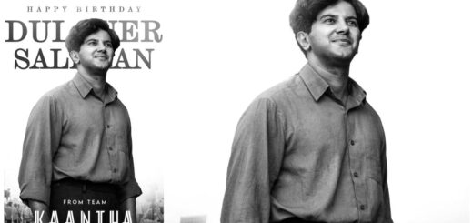 Dulquer Salmaan Birthday Greeting Poster from Kaantha Team