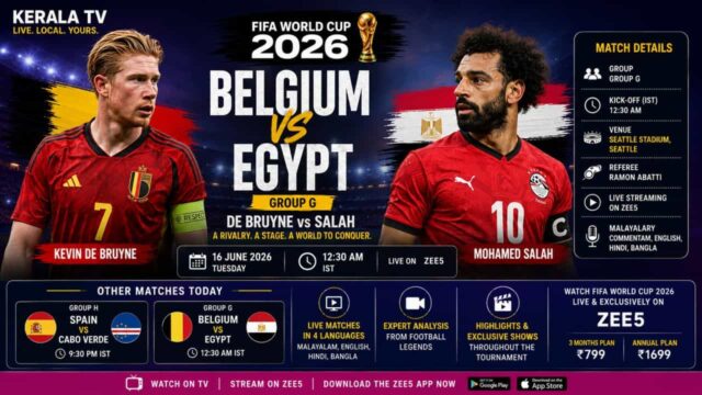 Belgium vs Egypt Live on ZEE5 and Zee Keralam Today Belgium vs Egypt Live on ZEE5 and Zee Keralam Today