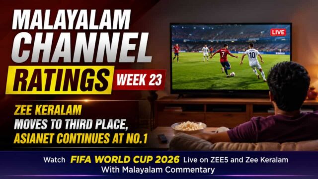 Channel Ratings Week 23: FIFA Malayalam Live Channel Zee Keralam Moves to 3rd Place Channel Ratings Week 23: FIFA Malayalam Live Channel Zee Keralam Moves to 3rd Place