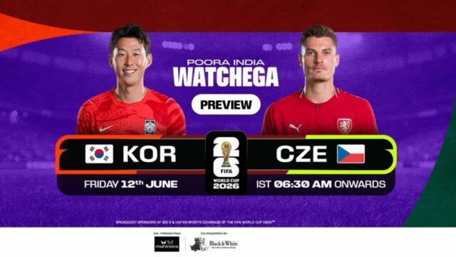 South Korea vs Czech Republic Live Today on Zee Network Channels