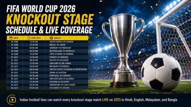 FIFA World Cup 2026 Knockout Stage Schedule and Live Coverage on ZEE5 and Unite8 Sports