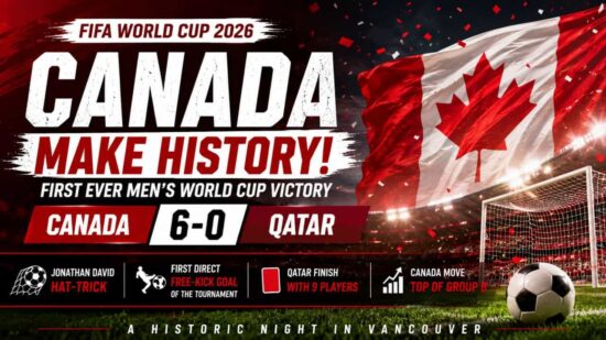 Jonathan David Hat-Trick Leads Canada to Historic First FIFA World Cup Victory