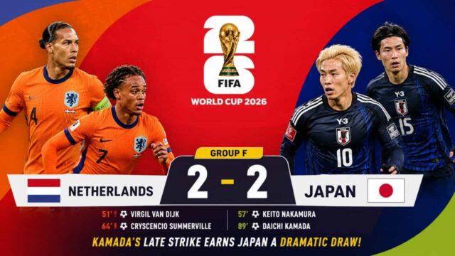 Netherlands vs Japan FIFA World Cup 2026 Result and Report