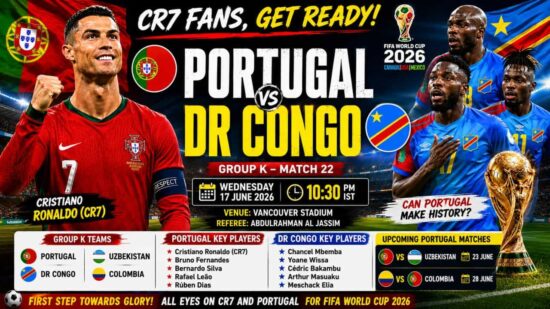 Portugal FIFA World Cup 2026 First Match Against DR Congo Match Preview and Live Coverage 