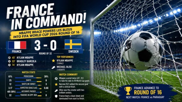 France Cruise into FIFA World Cup 2026 Round of 16