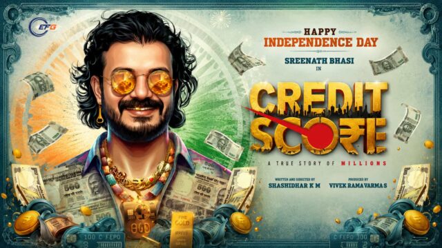 Credit Score First Look Poster Out - Sreenath Bhasi Leads Financial Survival Thriller Directed by Sasidhara K.M.