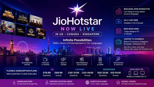 JioHotstar Launches in UK, Canada and Singapore - Check Pricing , Bigg Boss Live Voting, Asianet Shows and More