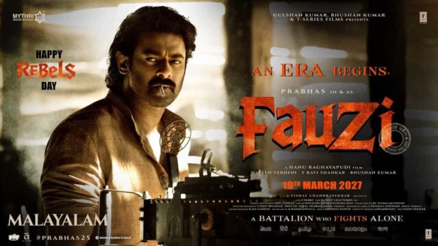 Fauzi Glimpse Video featuring Prabhas in Hanu Raghavapudi's period action drama releasing on 19 March 2027 Fauzi Glimpse Video featuring Prabhas in Hanu Raghavapudi's period action drama releasing on 19 March 2027