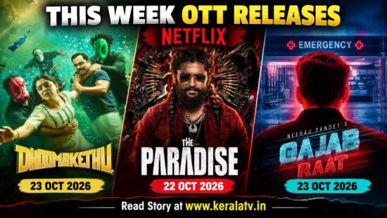 This week OTT releases on Netflix featuring Dhoomakethu Malayalam, The Paradise Telugu and Gajab Raat Hindi movies streaming on 22 and 23 October 2026 This week OTT releases on Netflix featuring Dhoomakethu Malayalam, The Paradise Telugu and Gajab Raat Hindi movies streaming on 22 and 23 October 2026