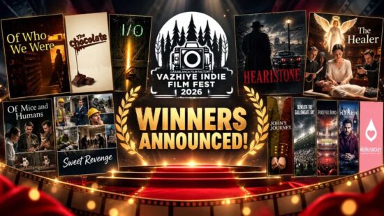 Vazhiye Indie Film Fest 2026 winners list featuring Best Film Of Who We Were, Gini Graham Scott, Paul Hodgson and 12 award categories